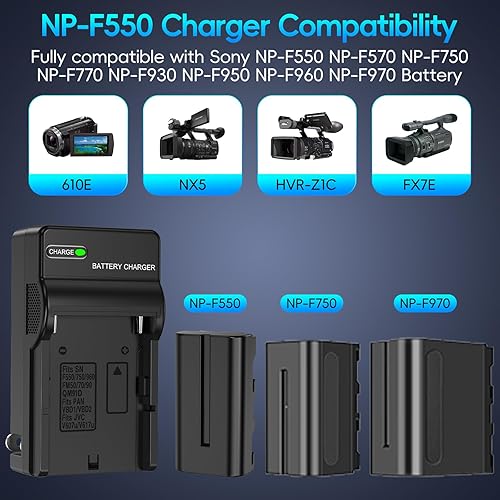 Miniatura 5 de Artman NP-F550 Battery 2-Pack and Wall Charger for Sony NP F550, F530, F970, F960, F770, F750, F330, CCD-SC55, TR516, TR716, TR818, TR910, TR917