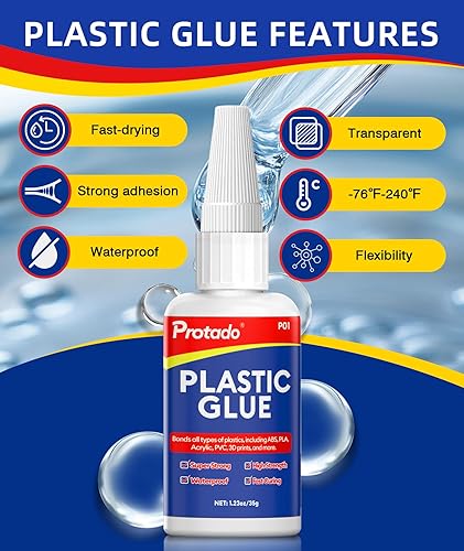 Miniatura 2 de Pegamento Plástico, 35g Adhesivo Transparente Super Fuerte de Alta Resistencia, Adhesivo Resistente al Agua y al Calor para Enlace de Plástico,