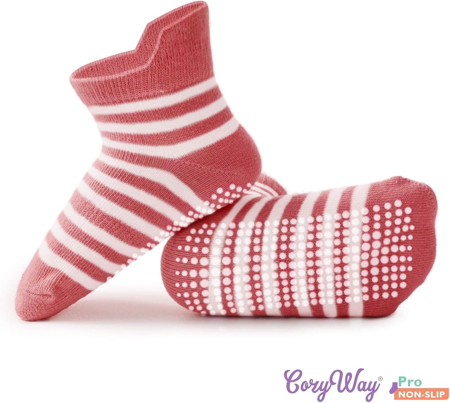CozyWay Baby & Toddler Socks with Grippers Non Slip Ankle Grip Socks For Boys and Girls - Comfy Soft Cotton - 12 Pack - Image 5