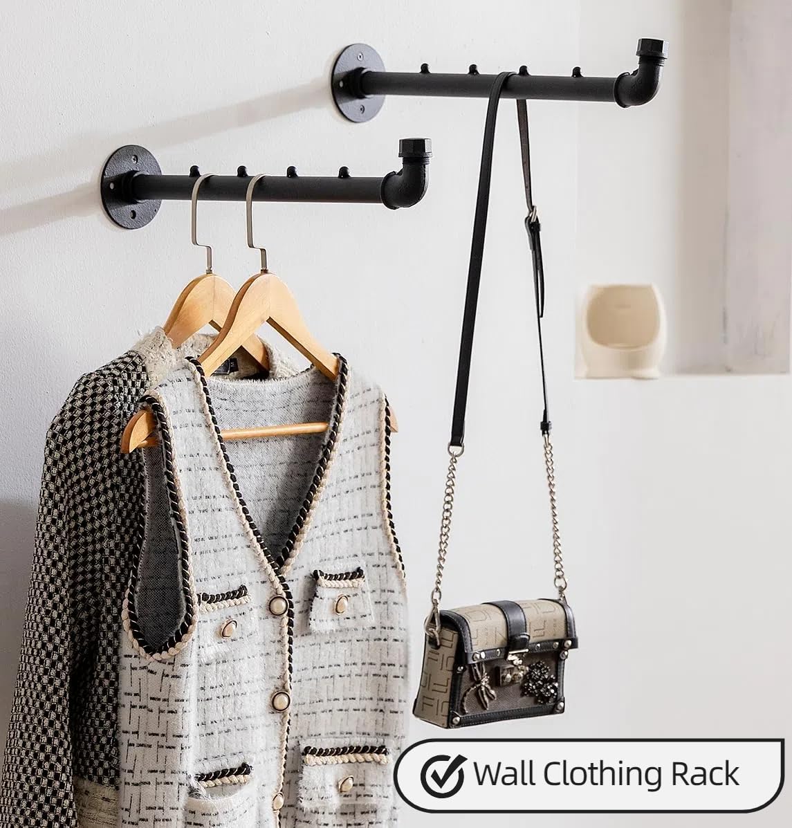 JMIATRY Lot De 2 Porte-vêtements Muraux Pour Suspendre Des Vêtements De