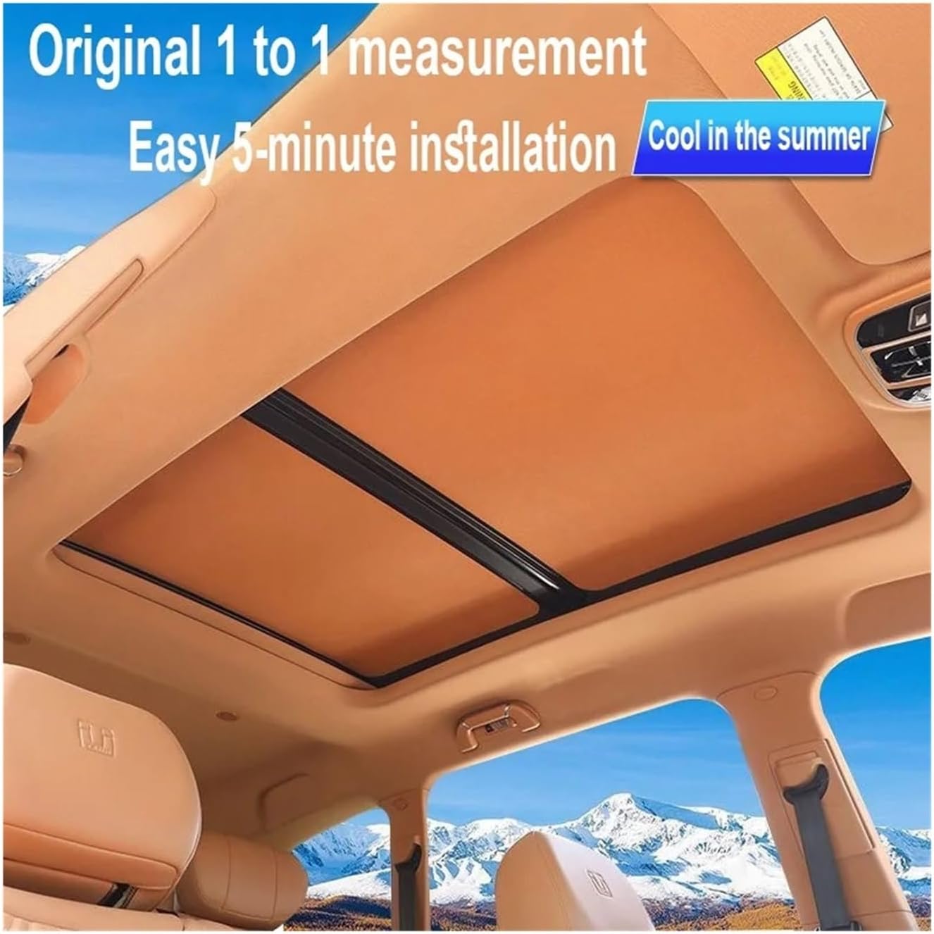 Compatible For Renault Espace 2024~2026 25 Car Panoramic Sunroof Insulation Roof Visor Electrostatic Adsorption Suede Fabric Sun Protection(Suede Fabric Gray)