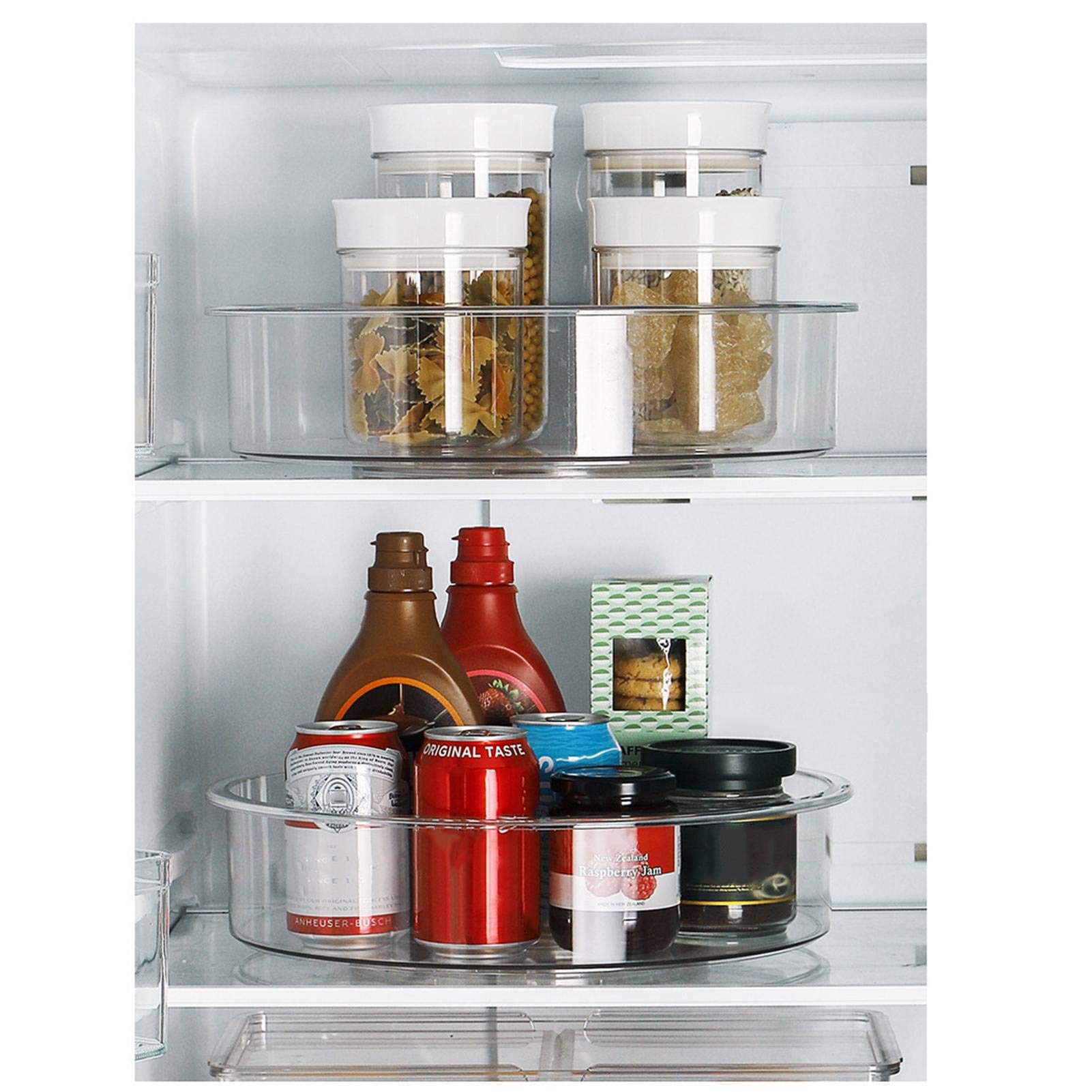Lazy Susan Plateau tournant nizer pour condiments, épices et ustensiles Conteneur de rangement en plastique avec sections divisées