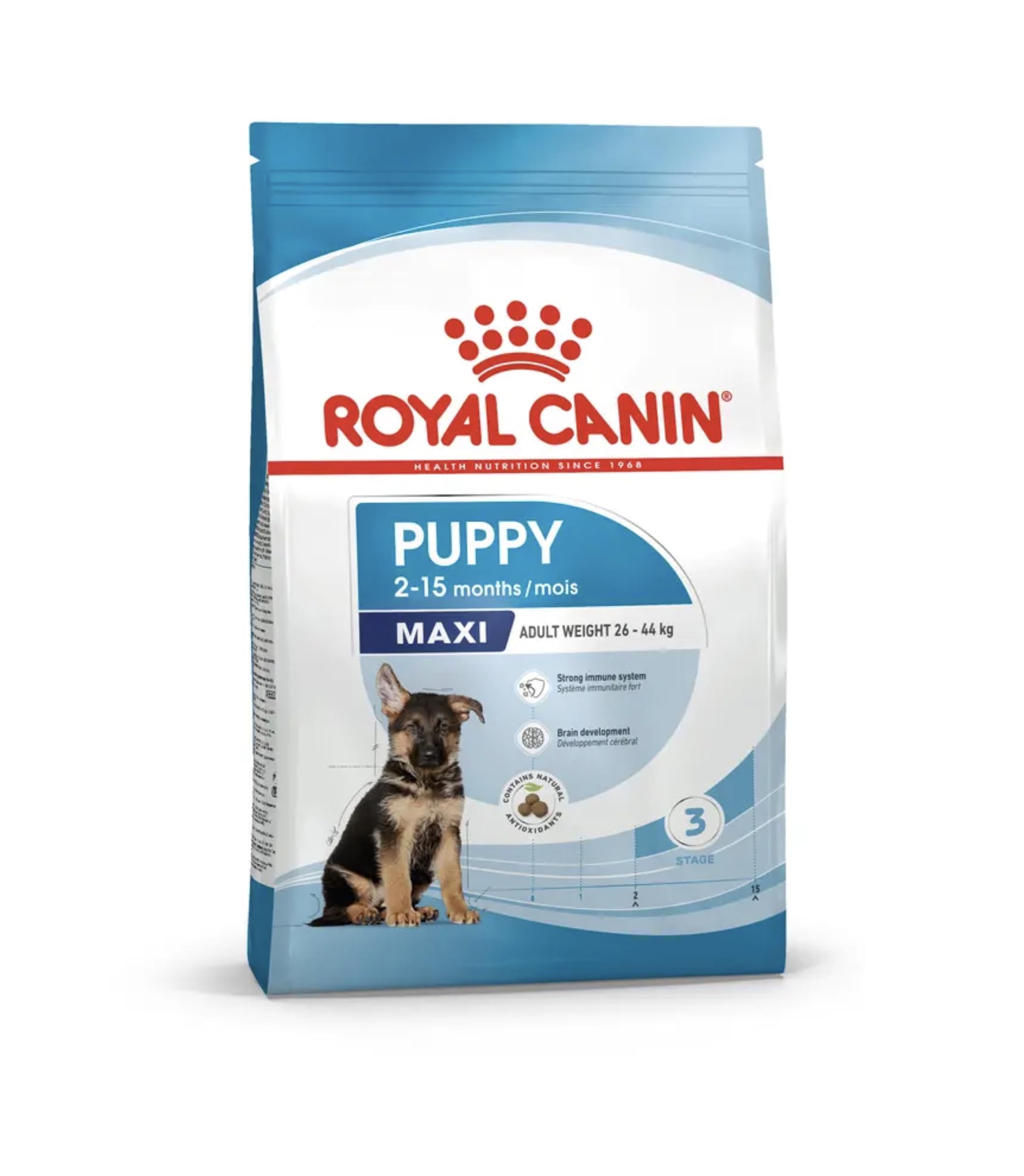 Maxi Puppy, Cibo Secco per Cuccioli di Taglia Maxi, 2-15 Mesi, Peso Adulto 26-44 kg, 10 kg