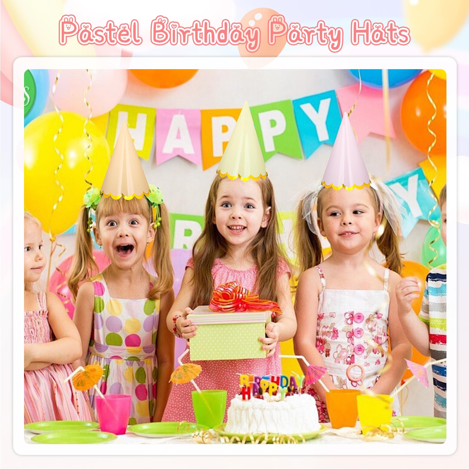 Feesthoeden Kegel Goud Glitter, Verjaardagsfeestje Hoeden voor Baby en Kinderen, Sparkle Party Crown Decoratie