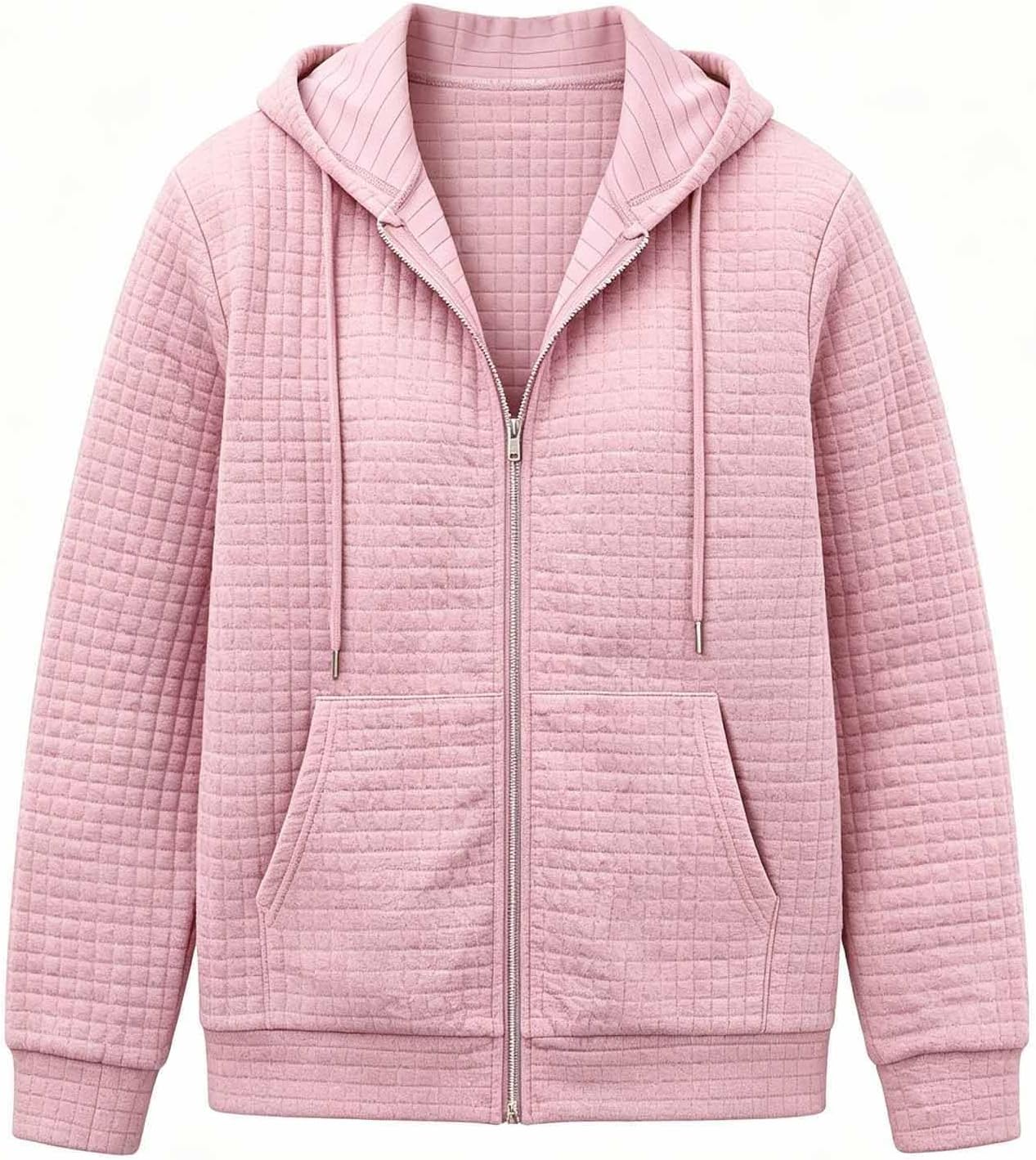 Men's Hooded Zip Up Jacket Long Sleeve Loose Fit Drawstring Sweatshirt Casual Fashion Fall Winter Warm Hoodies