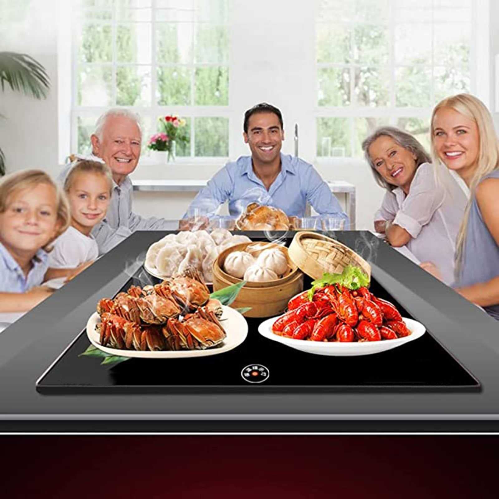 Vassoio riscaldante Elettrico, Cuscinetto Isolante per Cena in Famiglia, Vassoio riscaldante per Alimenti, Adatto a casa, Hotel