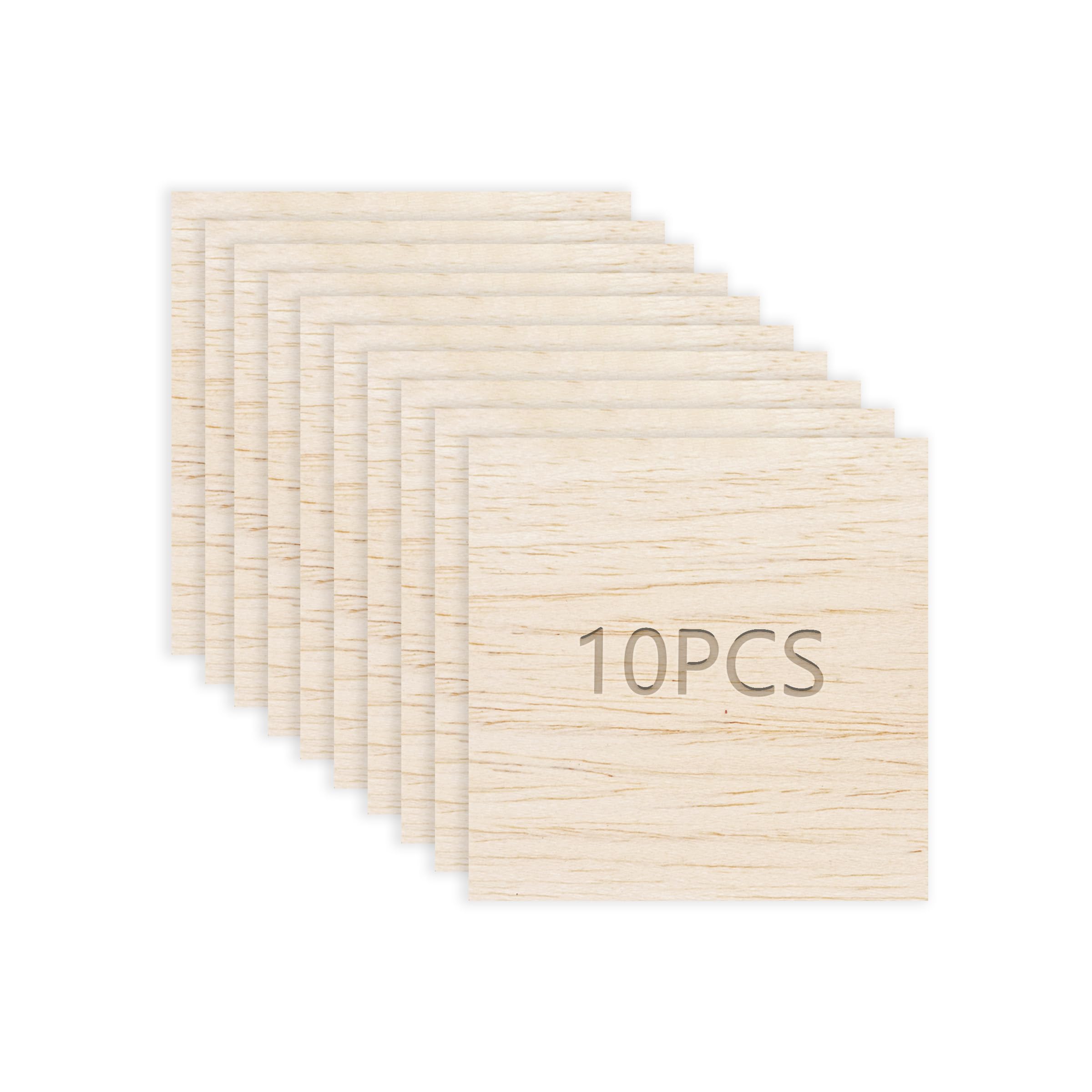10 Pack Balsa Wood Sheets, 100X100X2 mm Balsa Wood Thin, BalsaWood Board for Home Decoration Arts, DIY Crafts Projects