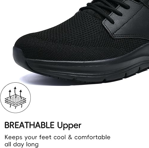 Miniatura 3 de Zapatos de trabajo antideslizantes para hombre, antideslizantes, resistentes al agua, para servicio de alimentos, chef, cocina, transpirables, para