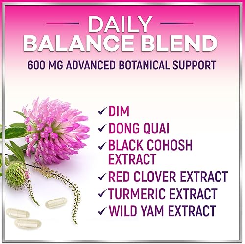 Miniatura 5 de Suplementos para la menopausia para mujeres 8 mil millones de UFC probióticos con Dong Quai, bayas castas, cohosh negro sudores nocturnos y