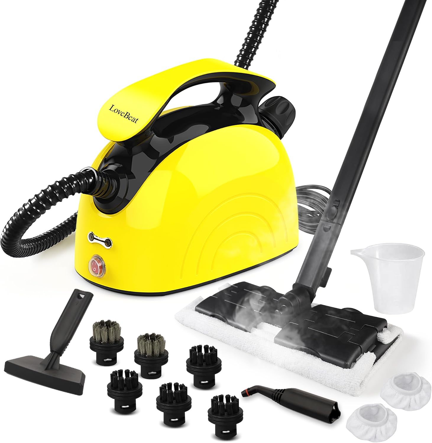 LoveBeat Handheld Steam Cleaner, Multifunctional Steam Cleaner with 21-Piece Accessories, Max Temperature up to 248°F High Heat, Available for Cleaning Kitchen Grease, Carpets, Windows, Tiles and More