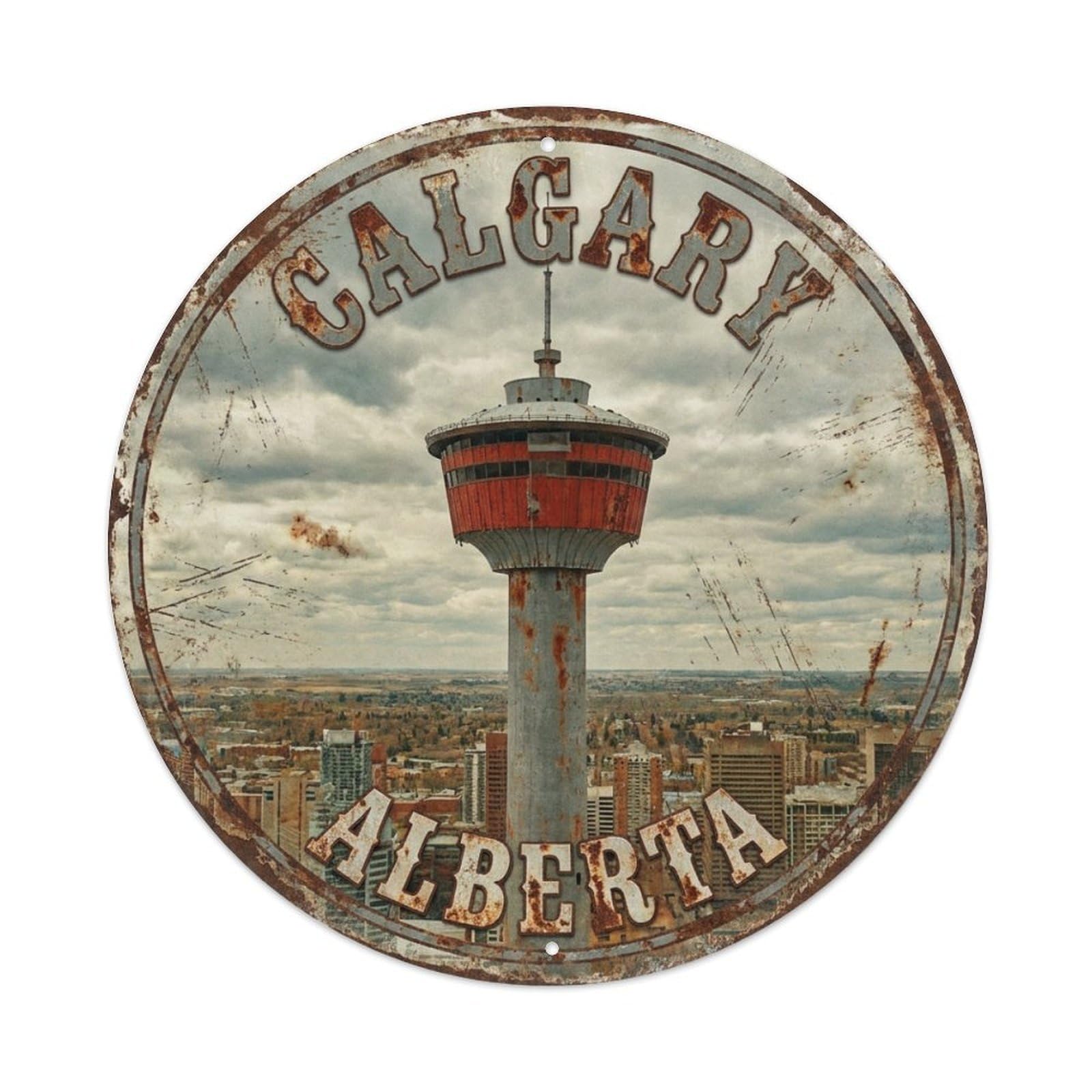 Galvaxio Style Canada Retro Travel Calgary Metal Tin Sign