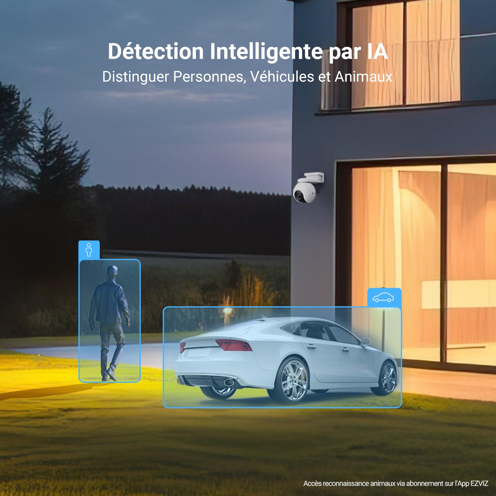 EZVIZ 4G LTE 4K Camera Surveillance WiFi exterieure sans Fil avec Panneau Solaire, 4G/Wi-FI basc.Auto, Mode AOV, Détection 20+ Formes d'animaux, Humaine/véhicule, 360° PTZ, EB8 Pro 4G 8MP Kit