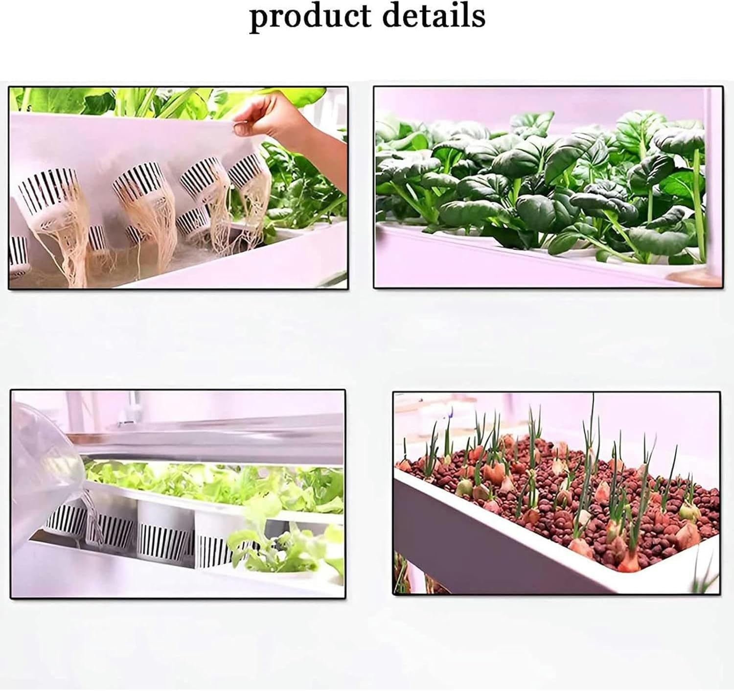 Sistema de torre hidropónica para cultivar hierbas, frutas y verduras con luz LED de crecimiento, kit de aeroponía de PVC de 48/64 agujeros