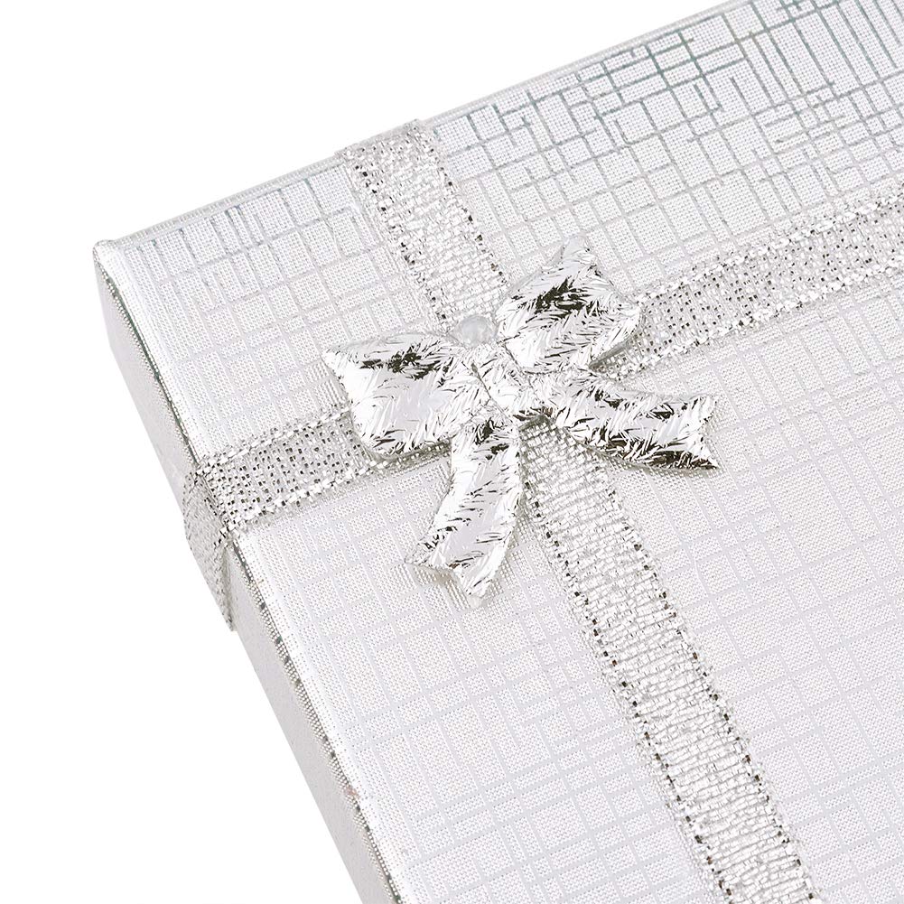 12pcs Polka Dot Print Cardboard Jewelry Gift Boxes With Bowknot Rectangle For Anniversaries Weddings Birthdays Gainsboro 8x5x2 5cm