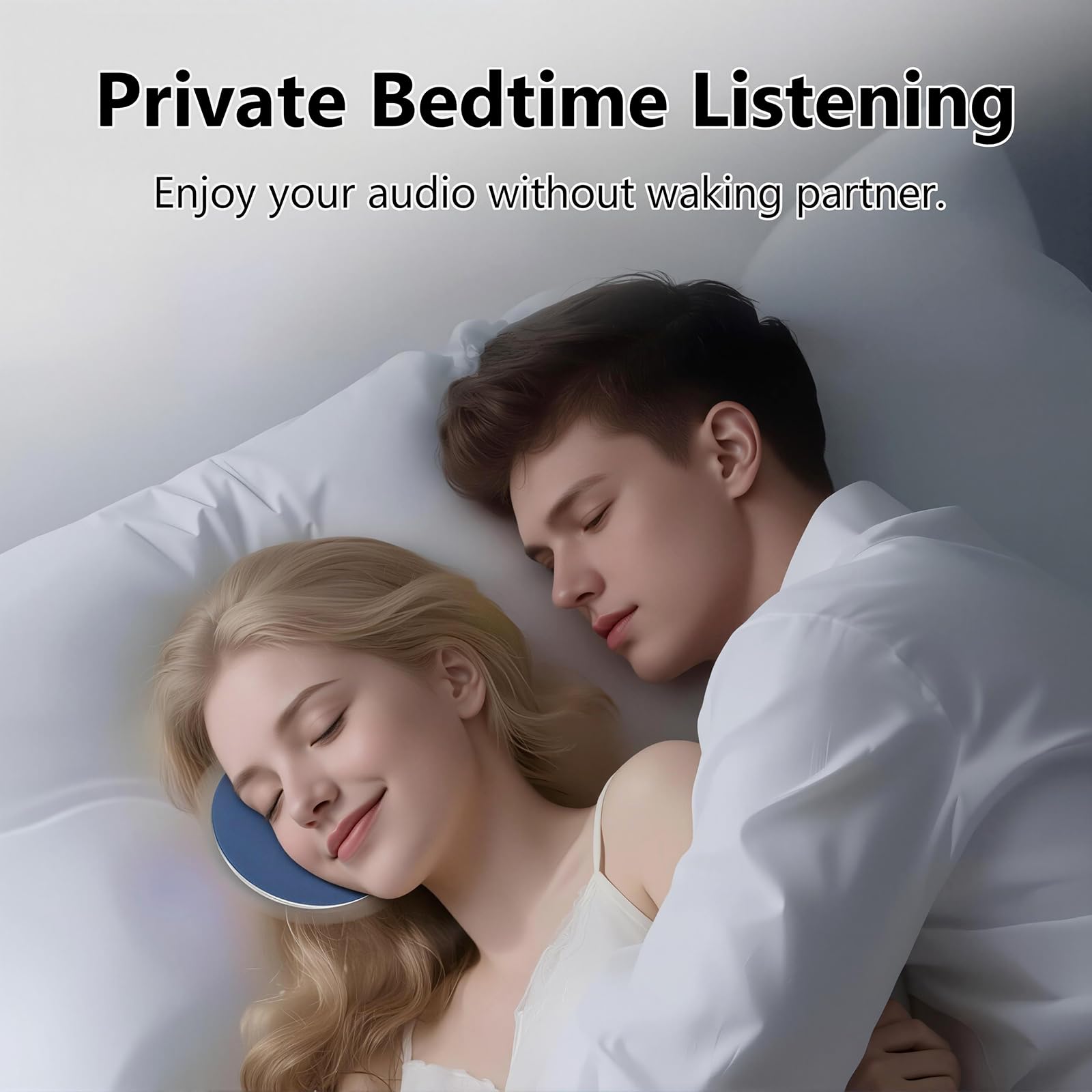 Pillow Speaker for Sleeping, Bluetooth 5.4 Under Pillow Speaker with White Noise, 20 Hour Battery, 30/60/90 Min Timer & Private Sound, Ultra-Thin & Portable for Side Sleepers, Insomnia & Travel (1PCS) — view 3