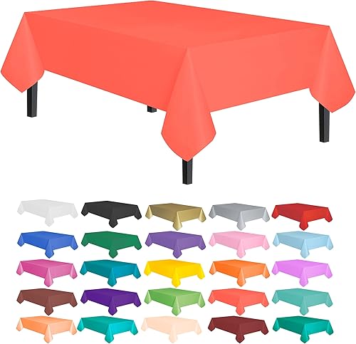 Miniatura 34 de allgala Manteles redondos desechables de plástico de alta calidad, paquete de 12, 84 pulgadas (7 pies), impermeables, resistentes a las manchas,