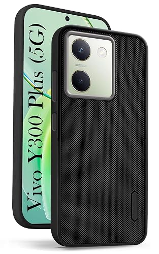 Jkobi Back Cover Case for Vivo Y300 Plus (Textured Grip Design | Micro-Fiber Cloth Inside | Slim and Light Weight | Soft Touch and Feel | Black)