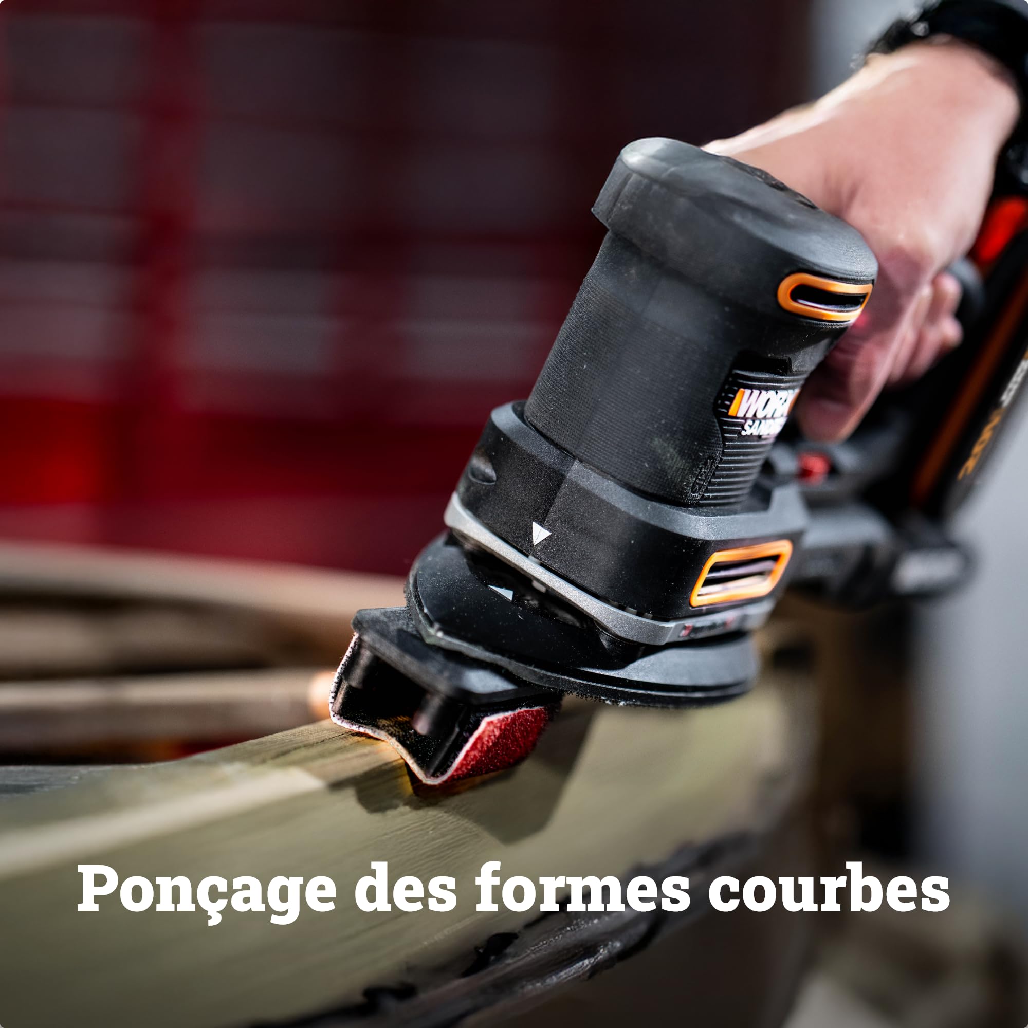 WORX Ponceuse multifonction sans fil 20V WX820.9 | Outil 5-en-1, changement rapide des plateaux, vitesse variable et PowerShare