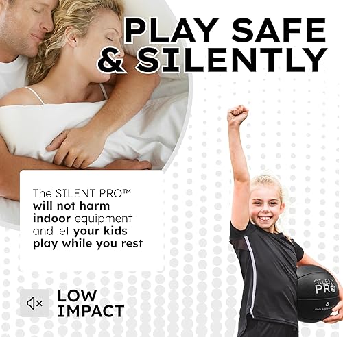 Miniatura 7 de Baloncesto silencioso tamaño 7 (29.5 pulgadas) Baloncesto silencioso para regates en interiores Baloncesto de espuma premium, forma perfecta