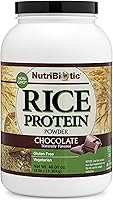 Vista 1 de NutriBiotic Proteína de arroz con chocolate, 3 libras (3.0 lbs) Proteína cruda baja en carbohidratos, vegetariana y apta para dieta cetogénica