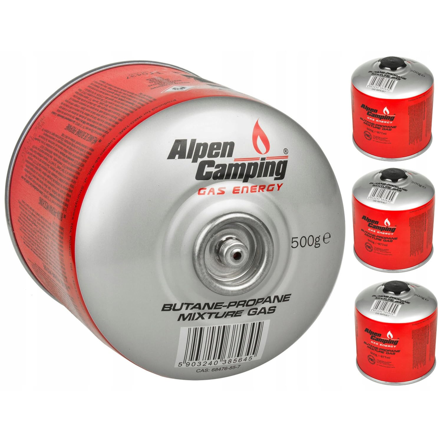 Alpen Camping IK008 12x 877 ml / 500g gascartridge met propaan-butaan Alpen Camping IK008 12x 877 ml / 500g gascartridge met propaan-butaan