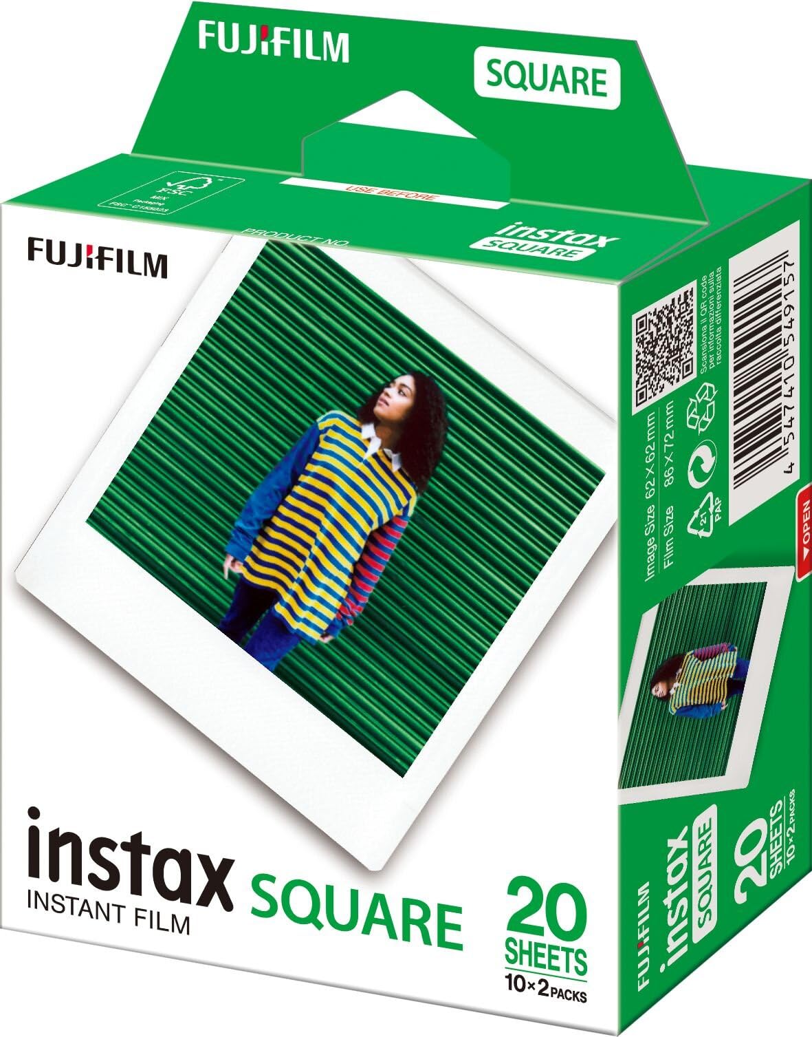 Fujifilm Instax Square Film Instant Picture Film 20 Pc(S) 86 X 54 Mm