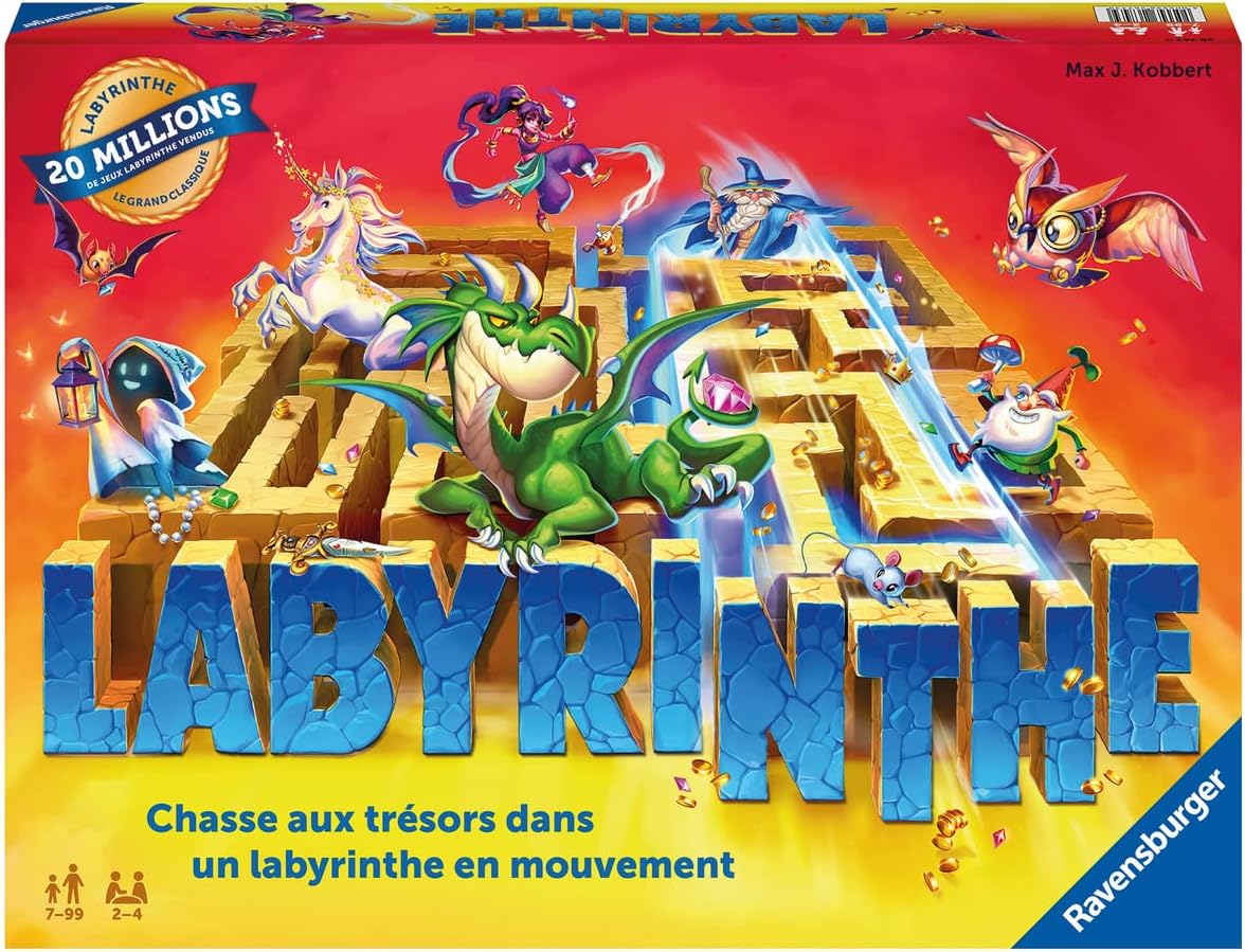 Ravensburger - Labyrinthe - Le Grand Classique des Jeux de société - Jeu de réflexion famille - Jeu de plateau - 2 à 4 joueurs dès 7 ans - 26743 - Nouvelle édition 2021 - Version française