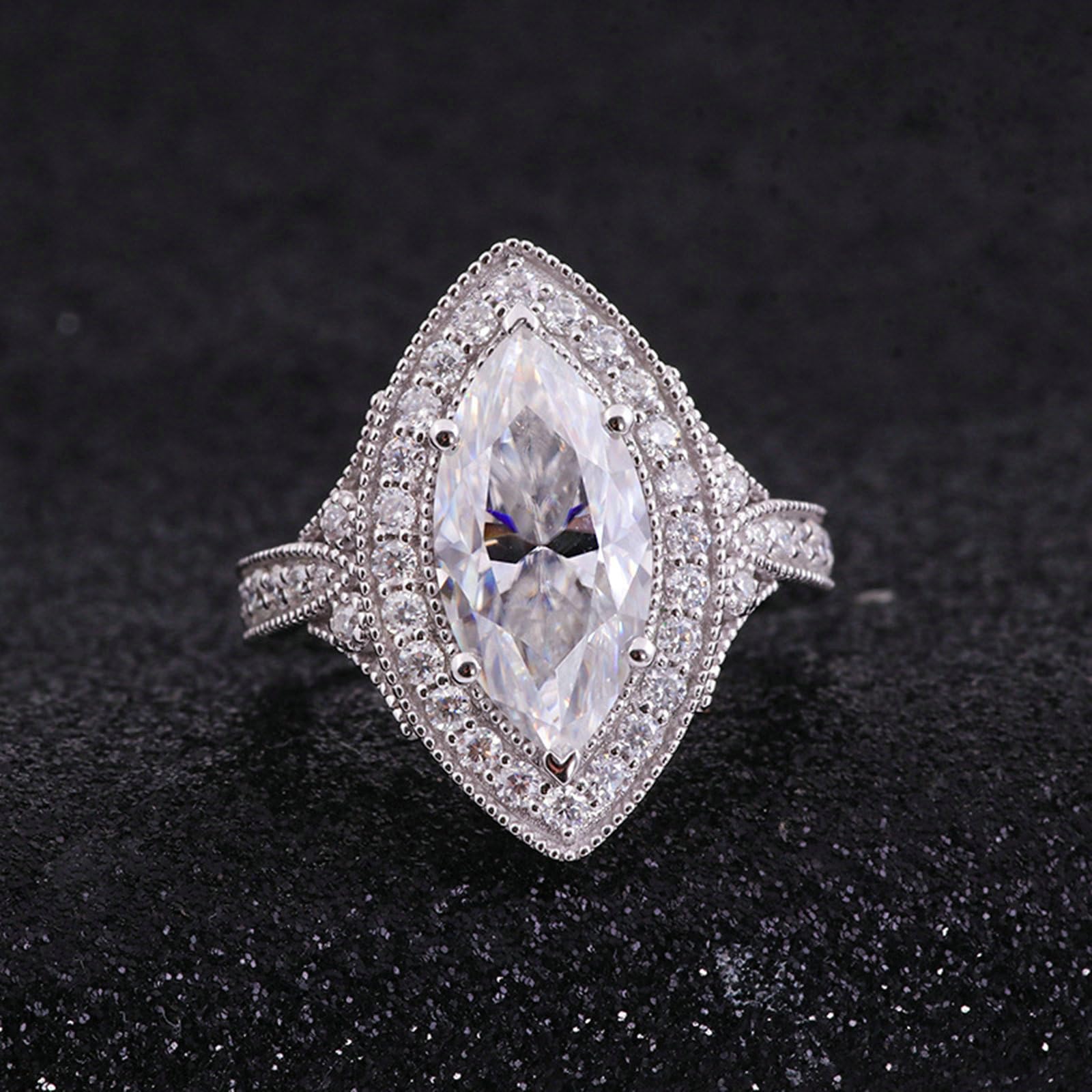 Beydodo Fedi nuziali 750 585 375 in vero oro da donna, con moissanite, anello di fidanzamento, senza nichel, misura 50-62, 62 (19.7), metallo prezioso Gemma, Moissanite
