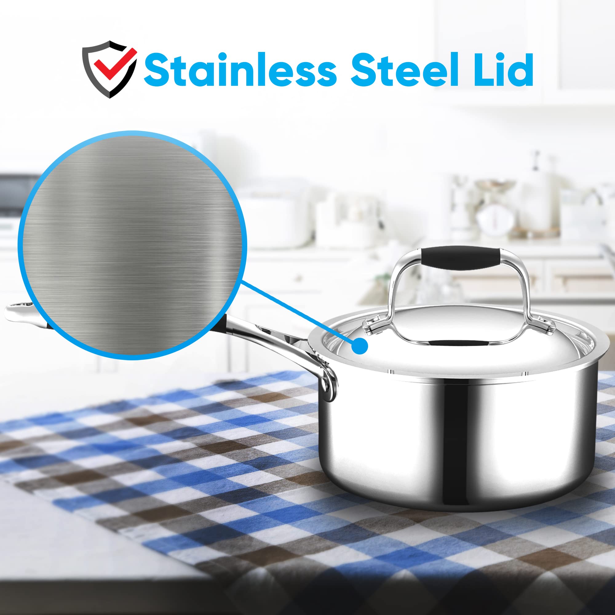 Amazon | 蓋付き1.5クォート ソースパン - レッド/クリア A/PFOS