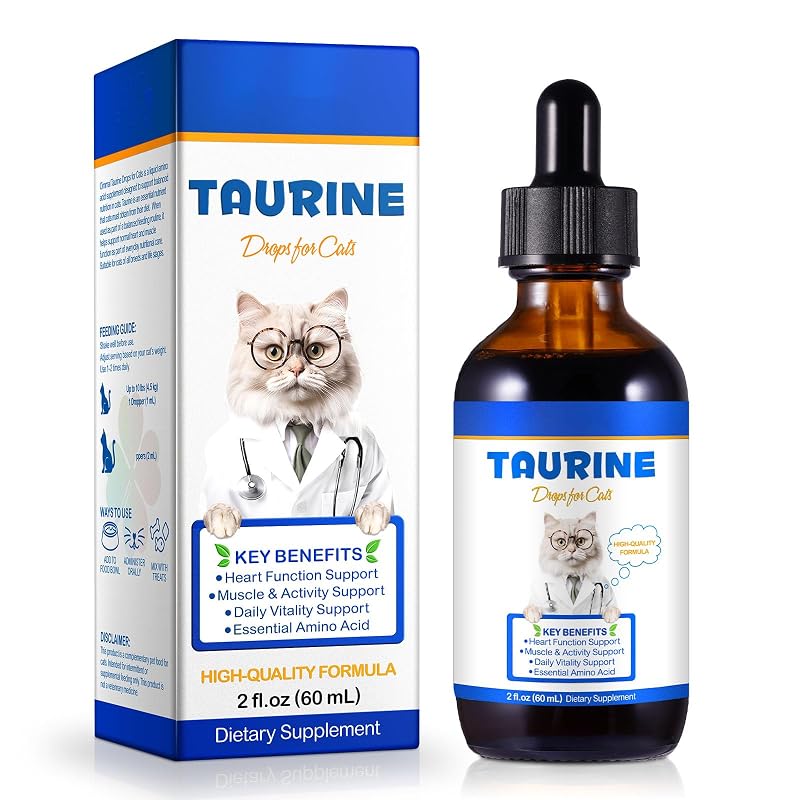 Suplemento Líquido de Taurina para Gatos BTQAFVZT em Gotas, 60 mL