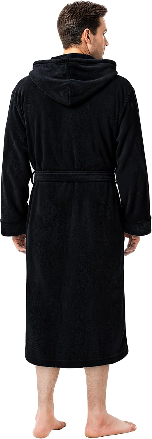 NY Threads Mens Robe with Hood, Luxury Plush Fleece Hooded Mens Bathrobe, Spa Bath Robe for Men - Image 7