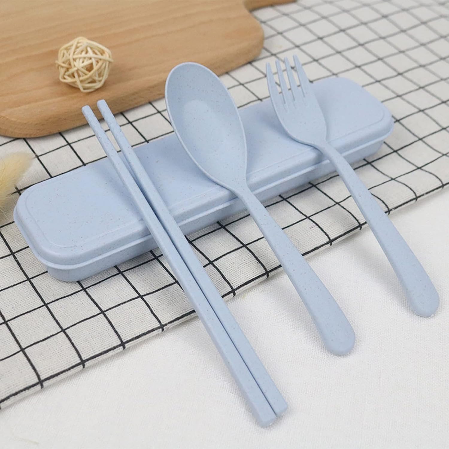 Dinner Forks Cutlery Fork Chopsticks Set Portable School Lunch Lunch Tableware Fork (Color: Blue)