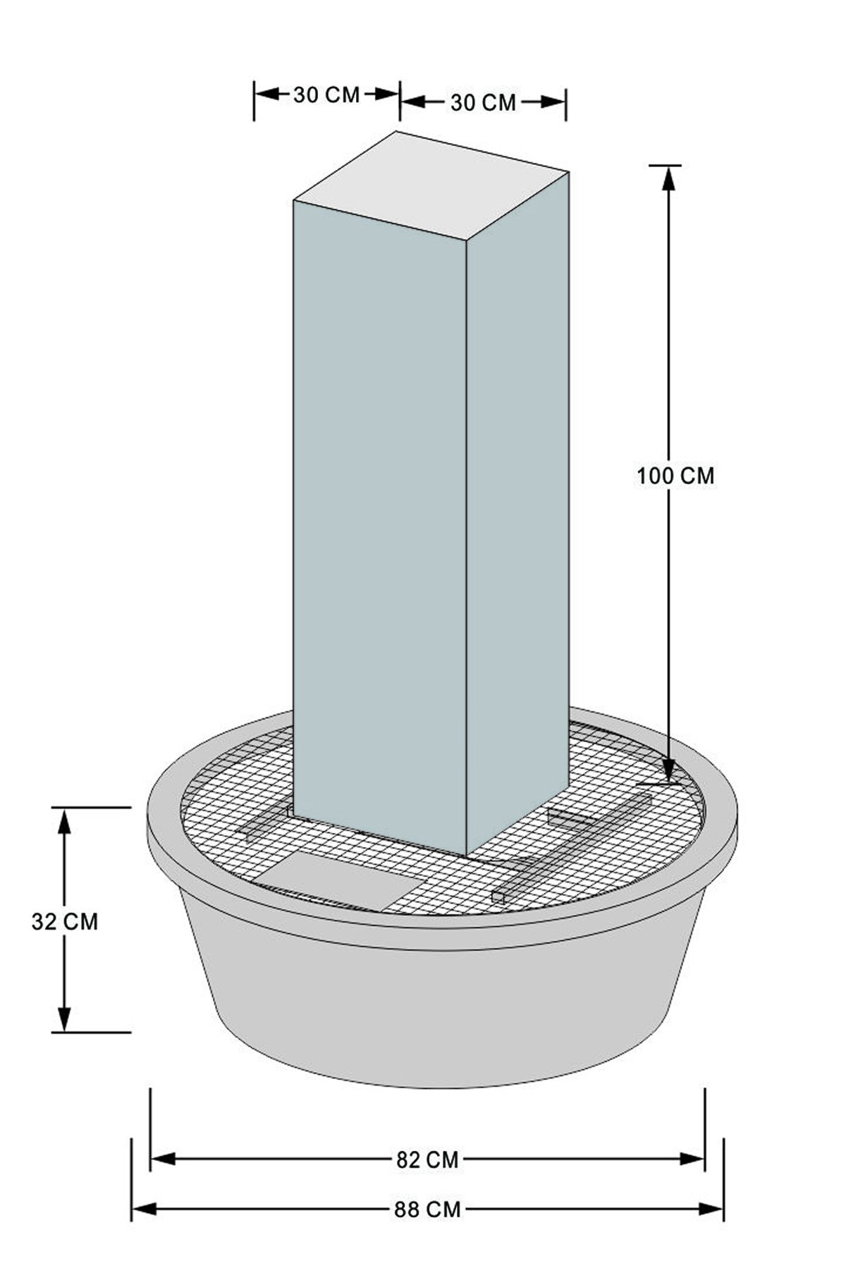 KÖHKO® Gartenbrunnen Tower Höhe 150 cm 26001 Springbrunnen mit PE-Becken