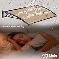 Vista 3 de Toldo moderno de policarbonato marrón para puerta delantera, toldo para ventana de patio, toldo para jardín, porche, toldo arqueado, refugio