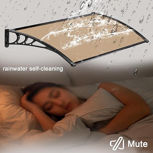 Miniatura 3 de Toldo moderno de policarbonato marrón para puerta delantera, toldo para ventana de patio, toldo para jardín, porche, toldo arqueado, refugio de