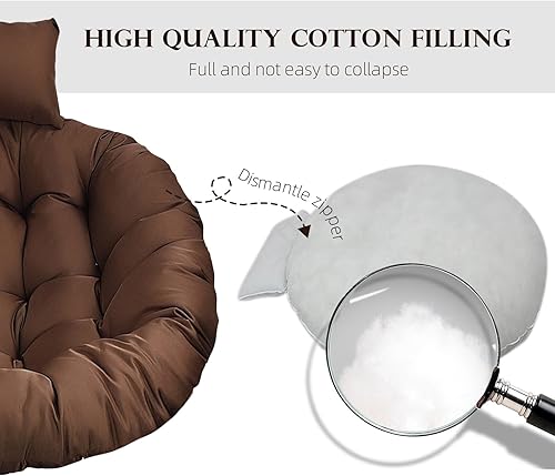 Miniatura 5 de Cojines para silla colgantes, cojines redondos para silla de huevo, cojín redondo para silla de huevo, color azul real, cojines de asiento con