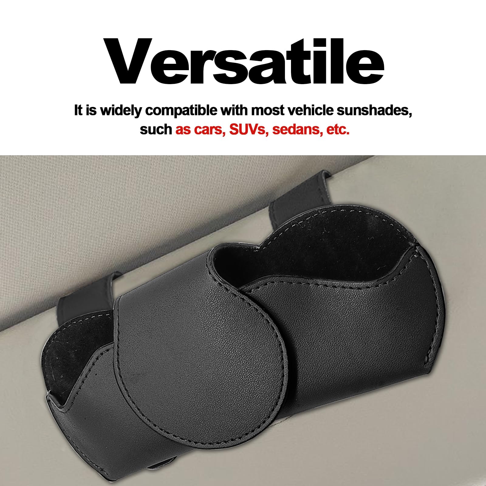 Sunglasses Holder with Hidden Magnetic Closure Universal Visor Glasses Case Visor Accessories Car Accessories fit for Man and — view 2