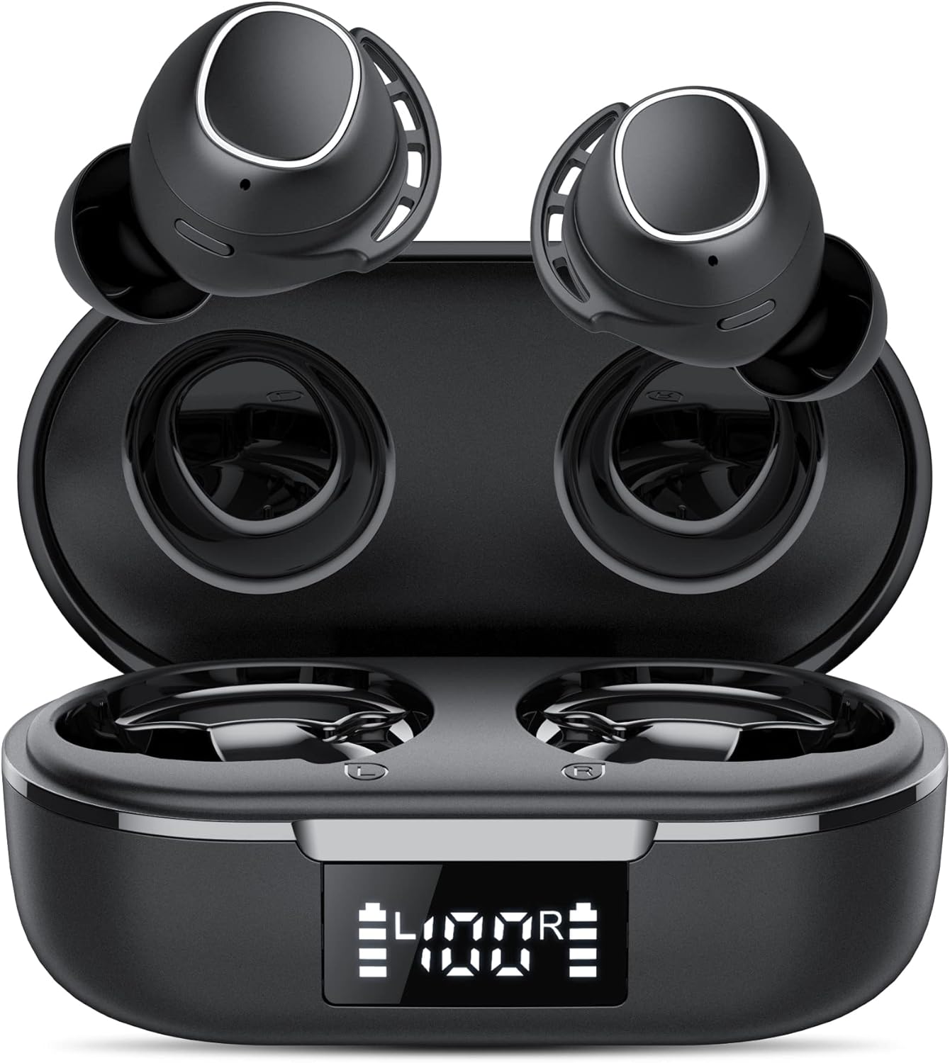 FAMOO Ear buds Wireless Earbuds, Bluetooth 5.3 Headphones 2024 Wireless Headphones in Ear, 4 ENC Noise Cancelling Mic, Bass Boost 90%, 60Hrs Playtime, Mini Earbuds with IPX8 Waterproof, USB-C