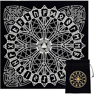 CREATCABIN Altar Cloth Viking Runes Celestial Constella...