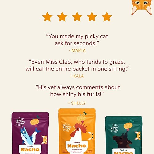 Miniatura 5 de Made by Nacho Cortes de pollo sin jaula en salsa con caldo de hueso, comida húmeda para gatos, 3 onzas, caja de 12