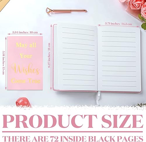 Miniatura 2 de Ctosree Miss to Mrs. - Cuaderno de diario nupcial con bolígrafo de diamantes y tarjeta, de piel sintética, diario nupcial de 8.27 x 5.71 pulgadas,