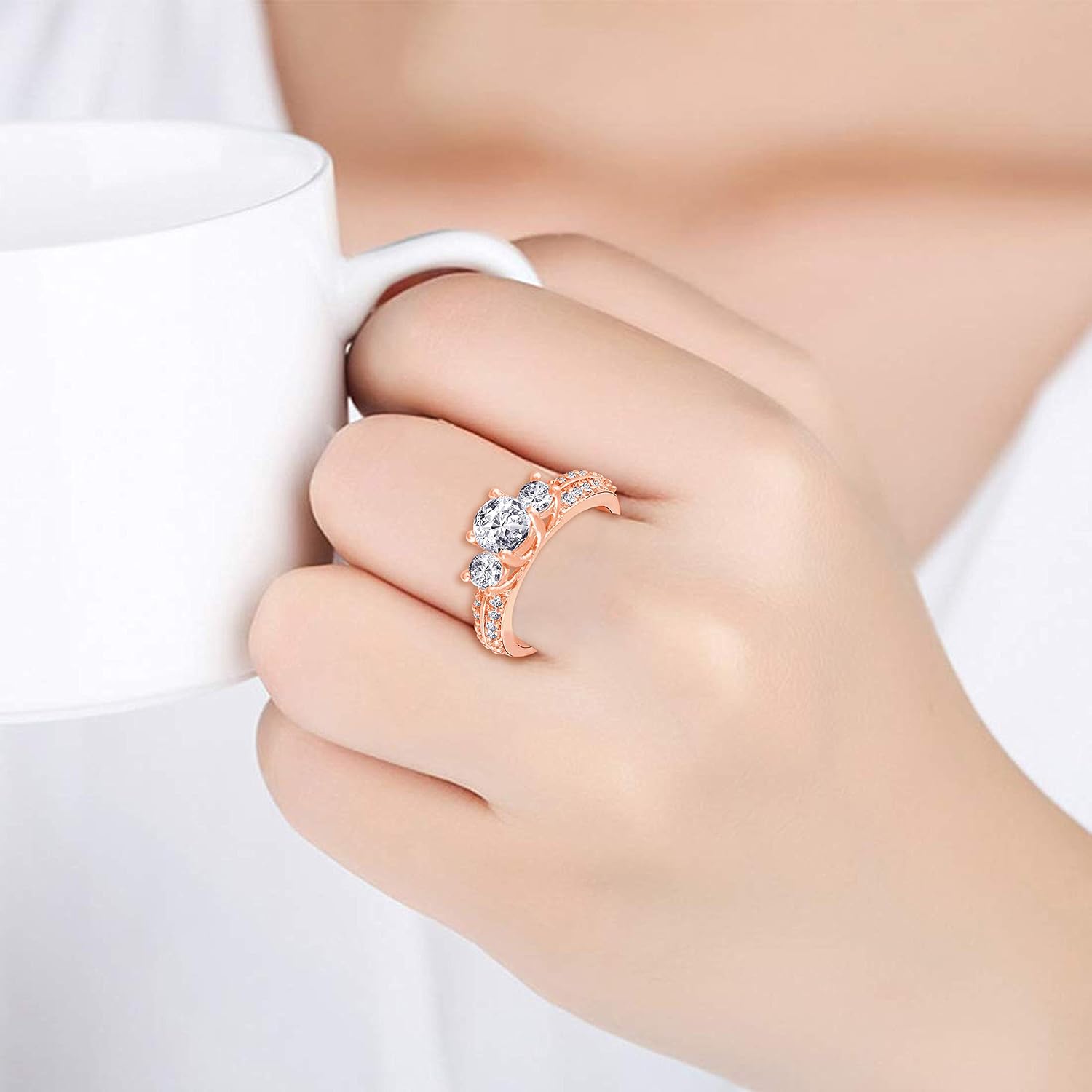 I Jewels Silver Plated Indian Bollywood Wedding Engagement Elegant Classy CZ Crystal Adjustable Designer Ring for Women and