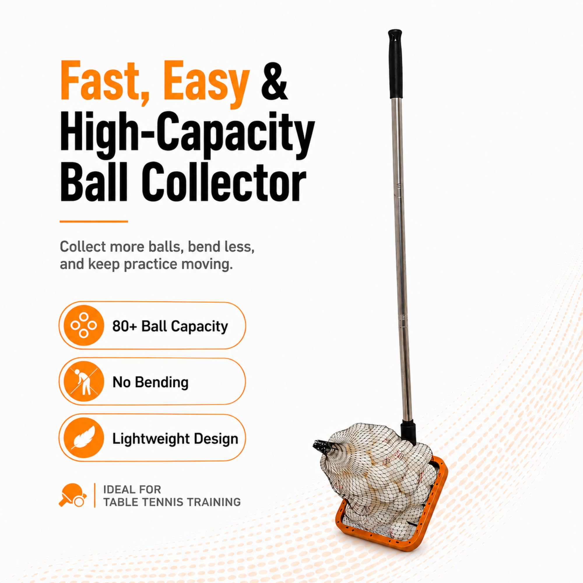 Pick 'N GO Outil de récupération Rapide et Efficace pour Le Tennis de Table et Le ping-Pong - Accessoire de Tennis de Table sûr et Facile à Utiliser pour Les Joueurs et Les entraîneurs