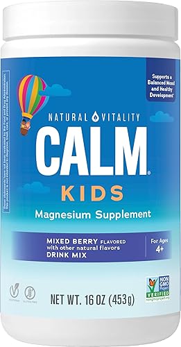 Natural Vitality Calm Sleep, citrato de magnesio, mezcla de bebida para ayudar a dormir, GABA, ayuda para dormir, vegano, sin gluten y sin OMG,