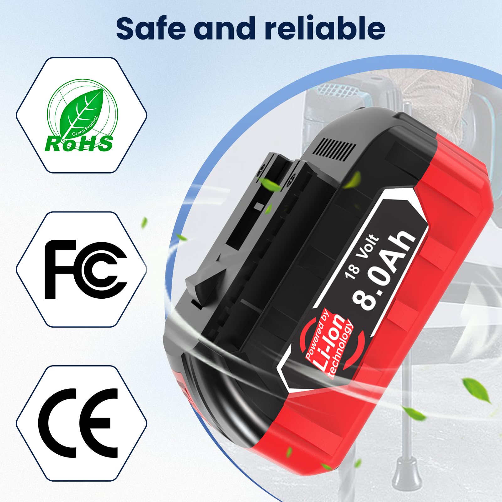 Dosctt 2 X 8000mAh Compatible pour Bosch Professional 18V System Batterie GBA, ne s'applique Pas à Toutes Les Batteries et Tous Les chargeurs des Outils 18 V du système pour Bosch Maison et Jardin.