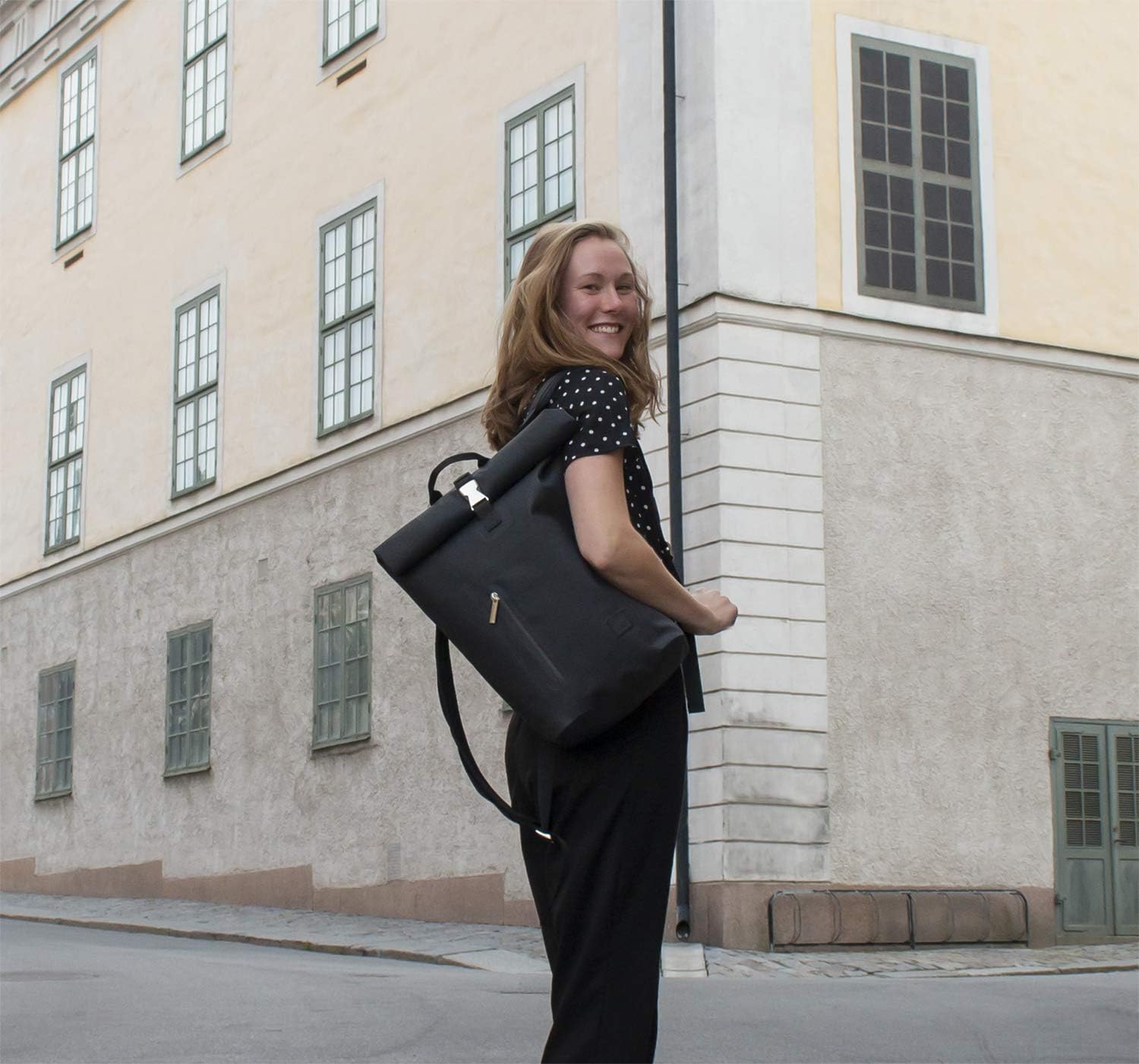 Cheapest 🛒 The Friendly Swede Slim Rolltop Laptop Backpack - Waterproof TPU, Commuter Backpack