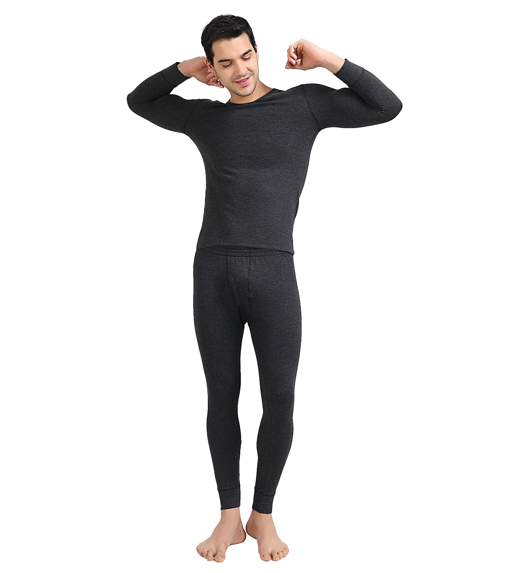 freecultr Men's Thermal Set | Antibacterial, Skin Friendly with Pure Cotton Blazetech Heat Retention | Slim Fit Solid Thermal Set Full Sleeve-picture-39