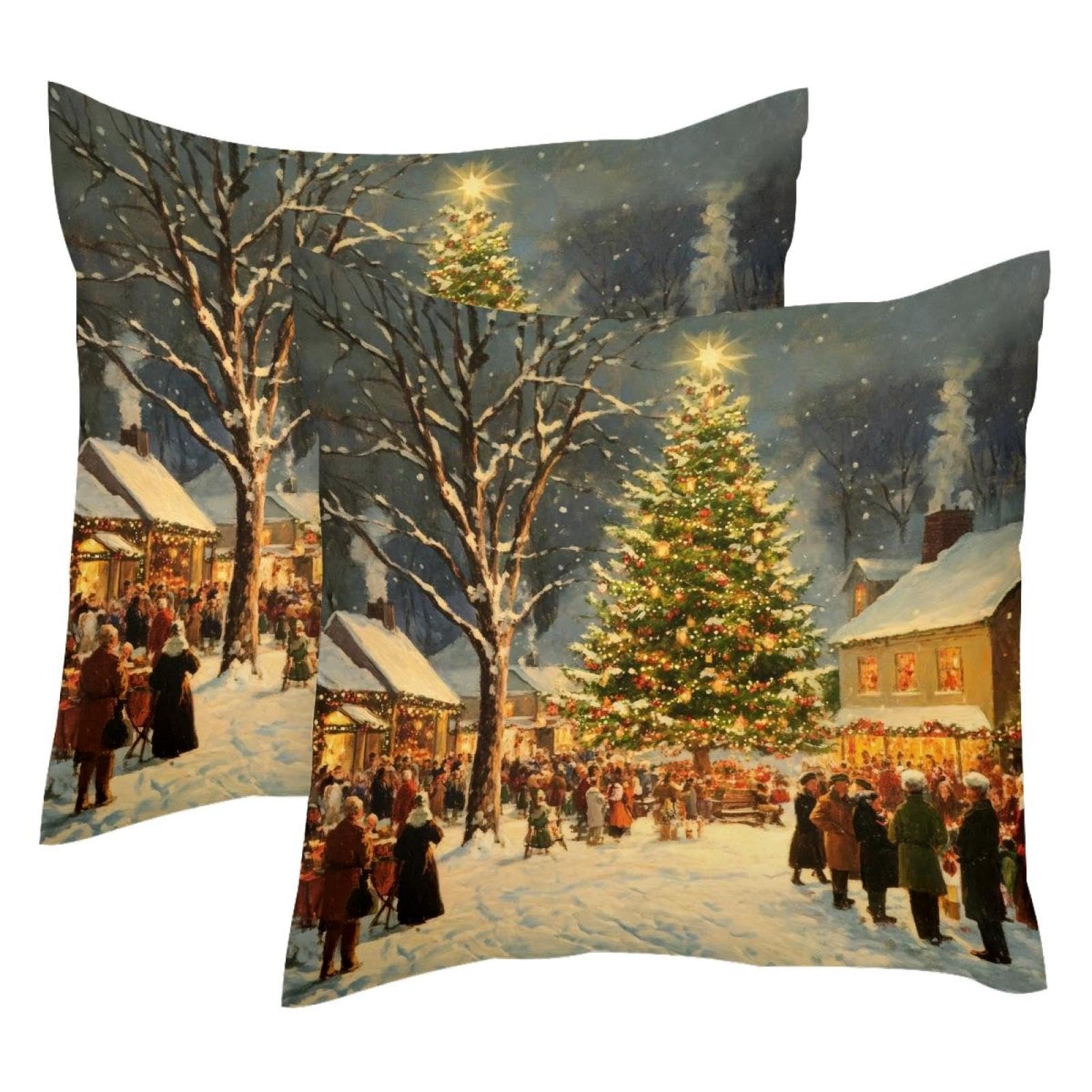 Housses de coussin velours Noël 50x50 pour décorer le salon