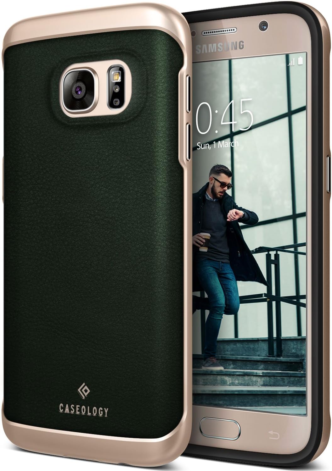 Caseology Envoy for Samsung Galaxy S7 Case (2016) - Premium Leather - Leather Green