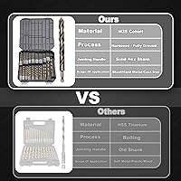 Vista 5 de Hex Shank Cobalt Drill Bit Set 63Pcs 1/16"-1/2", M35 HSS Twist Impact Drill Bits for Metal and Hardened Steel, with Indexed Storage Case